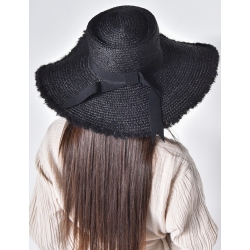 Chapeau en paille effiloché à ruban Chapeau en paille effiloché à ruban