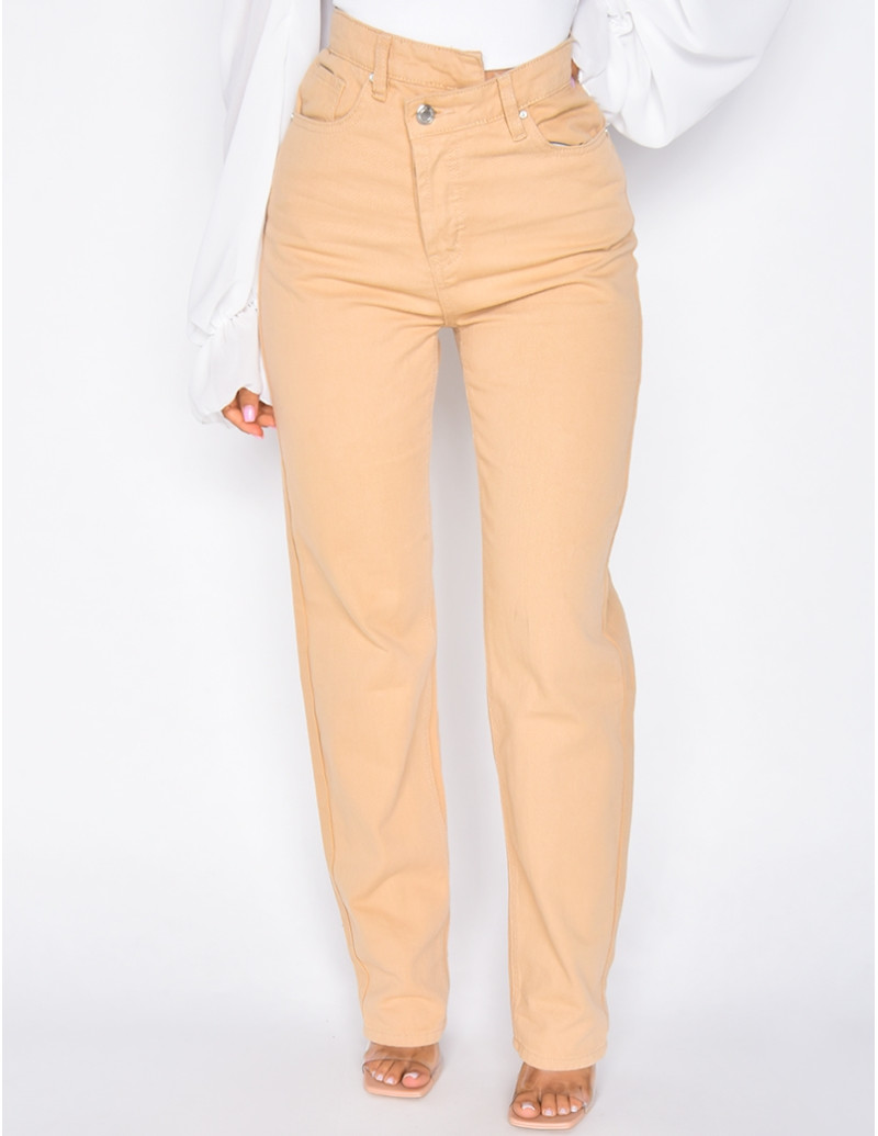 Jeans taille haute large