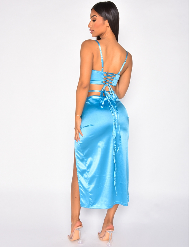 Ensemble jupe et crop top en satin Ensemble jupe et crop top en satin