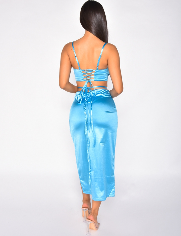 Ensemble jupe et crop top en satin Ensemble jupe et crop top en satin