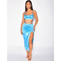 Ensemble jupe et crop top en satin Ensemble jupe et crop top en satin