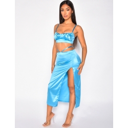 Ensemble jupe et crop top en satin Ensemble jupe et crop top en satin