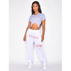 Pantalon "Badgirls" motif mi-ange mi-démon