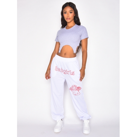 Pantalon "Badgirls" motif mi-ange mi-démon