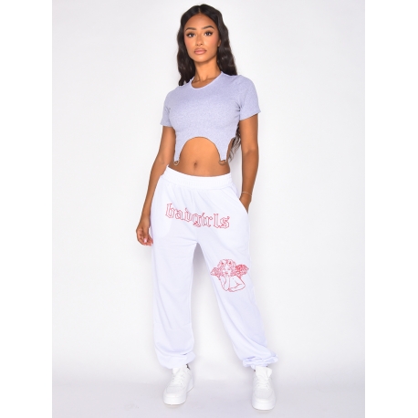 Pantalon "Badgirls" motif mi-ange mi-démon