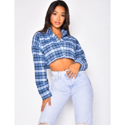 Chemise courte à carreaux