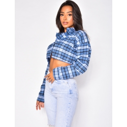 Chemise courte à carreaux