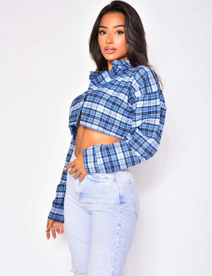 Chemise courte à carreaux