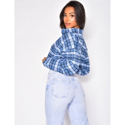 Chemise courte à carreaux
