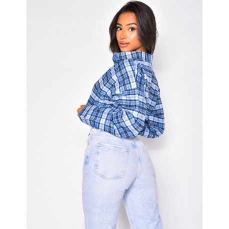 Chemise courte à carreaux