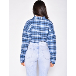 Chemise courte à carreaux