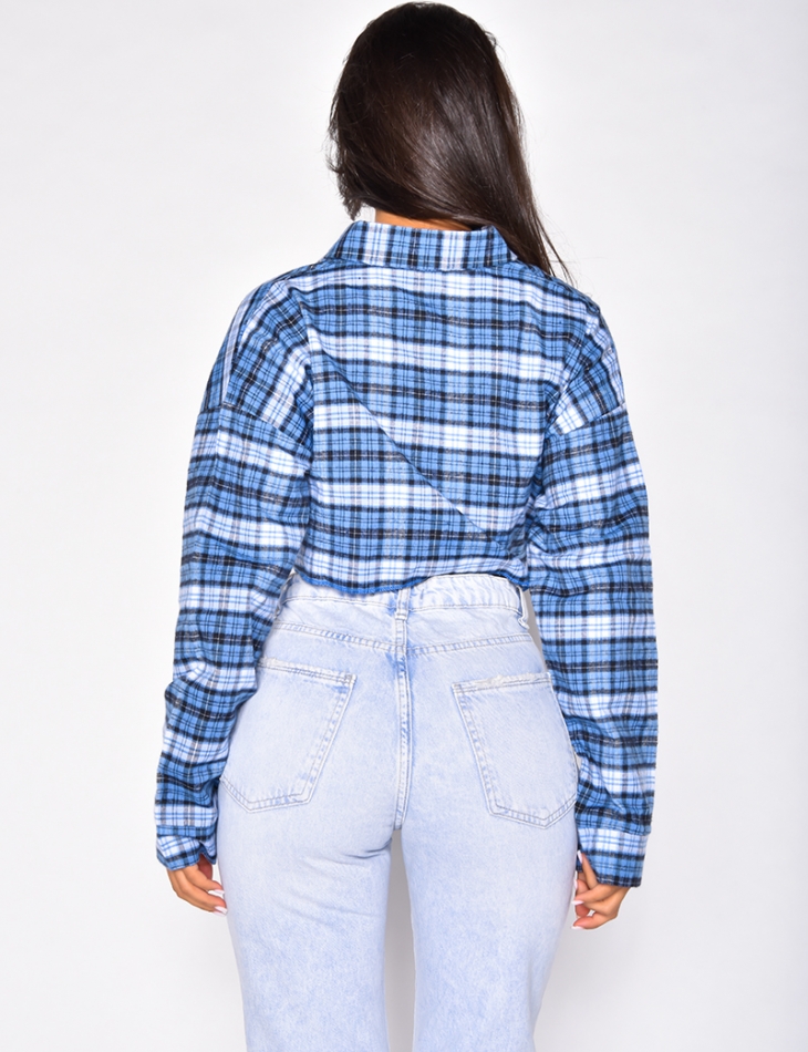 Chemise courte à carreaux