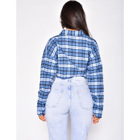 Chemise courte à carreaux