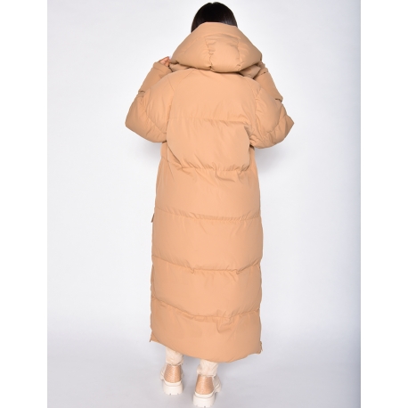 Doudoune longue à capuche avec zip sur les côtés Doudoune longue à capuche avec zip sur les côtés