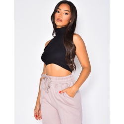 Crop-top sans manches col roulé Crop-top sans manches col roulé