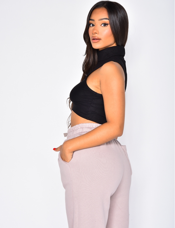 Crop-top sans manches col roulé Crop-top sans manches col roulé