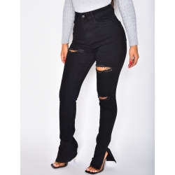 Jeans slim à fente destroy Jeans slim à fente destroy