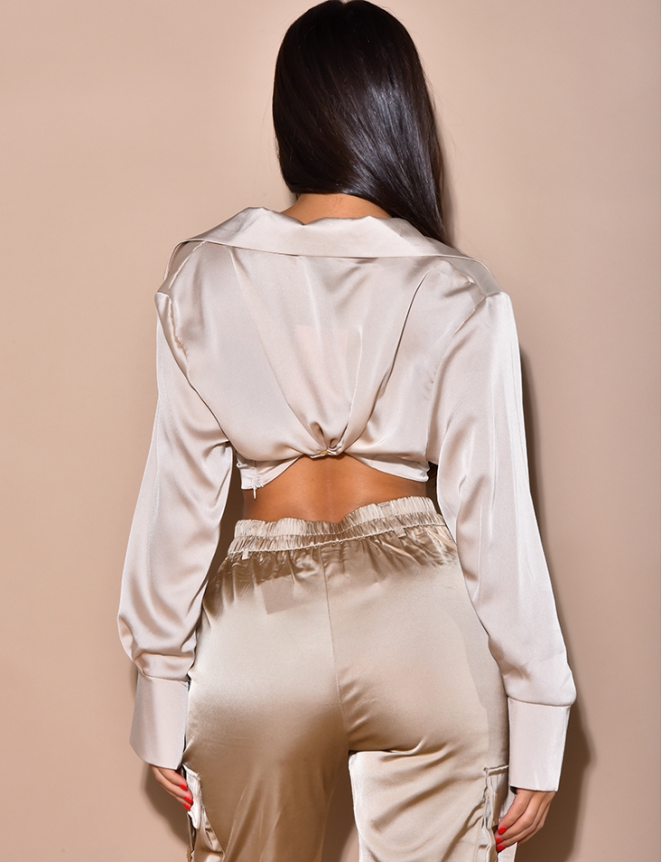 Bolero à nouer en satin Bolero à nouer en satin