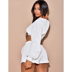 Ensemble côtelé short et sweat court