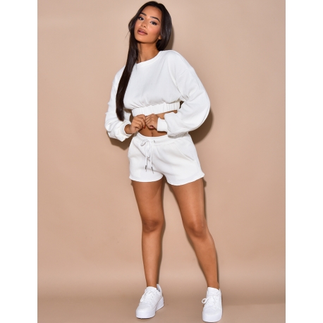 Ensemble côtelé short et sweat court