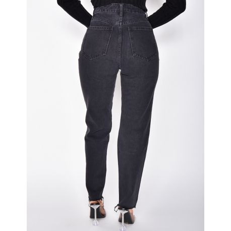 Jeans destroy taille haute