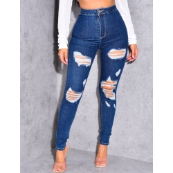 Jegging taille haute destroy Jegging taille haute destroy