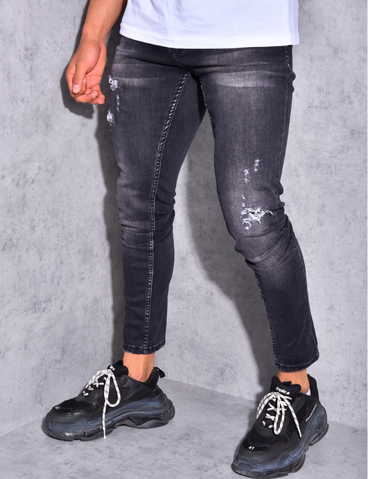 Jeans destroy à ficelle Jeans destroy à ficelle
