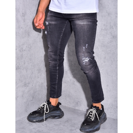 Jeans destroy à ficelle Jeans destroy à ficelle