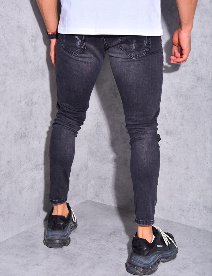 Jeans destroy à ficelle Jeans destroy à ficelle