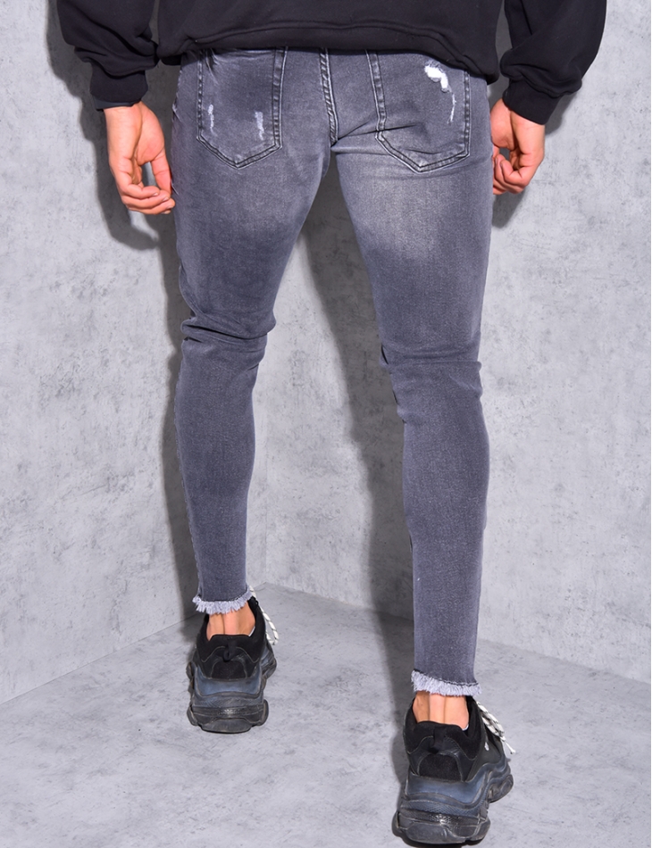 Jeans destroy effiloché aus chevilles