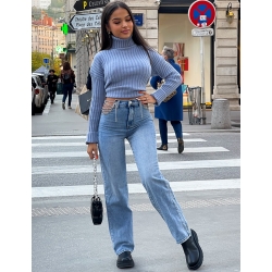 Jeans coupe droite avec chaînes Jeans coupe droite avec chaînes