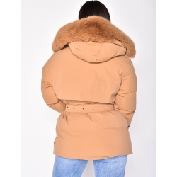 Doudoune matelassée à ceinture