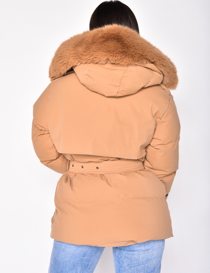 Doudoune matelassée à ceinture