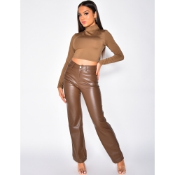 Top uni avec petit col Top uni avec petit col