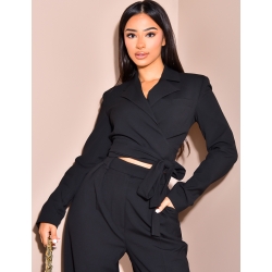 Veste de blazer courte à nouer Veste de blazer courte à nouer