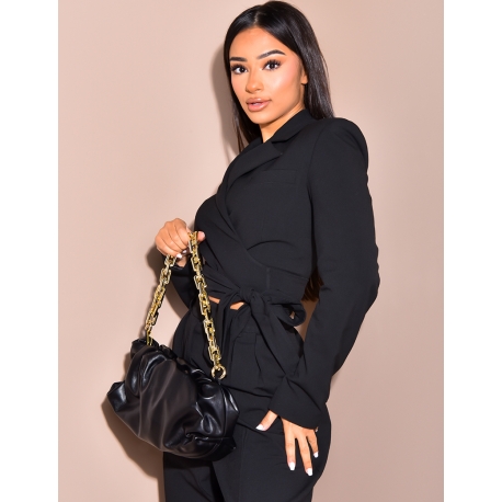 Veste de blazer courte à nouer Veste de blazer courte à nouer