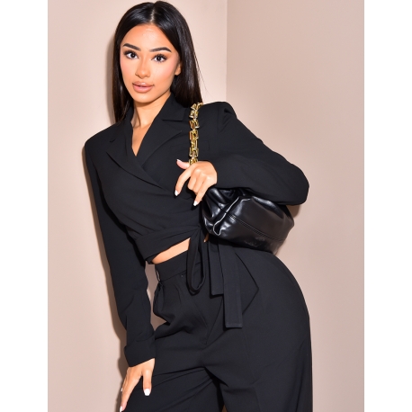 Veste de blazer courte à nouer Veste de blazer courte à nouer