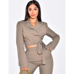 Veste de blazer courte à nouer Veste de blazer courte à nouer