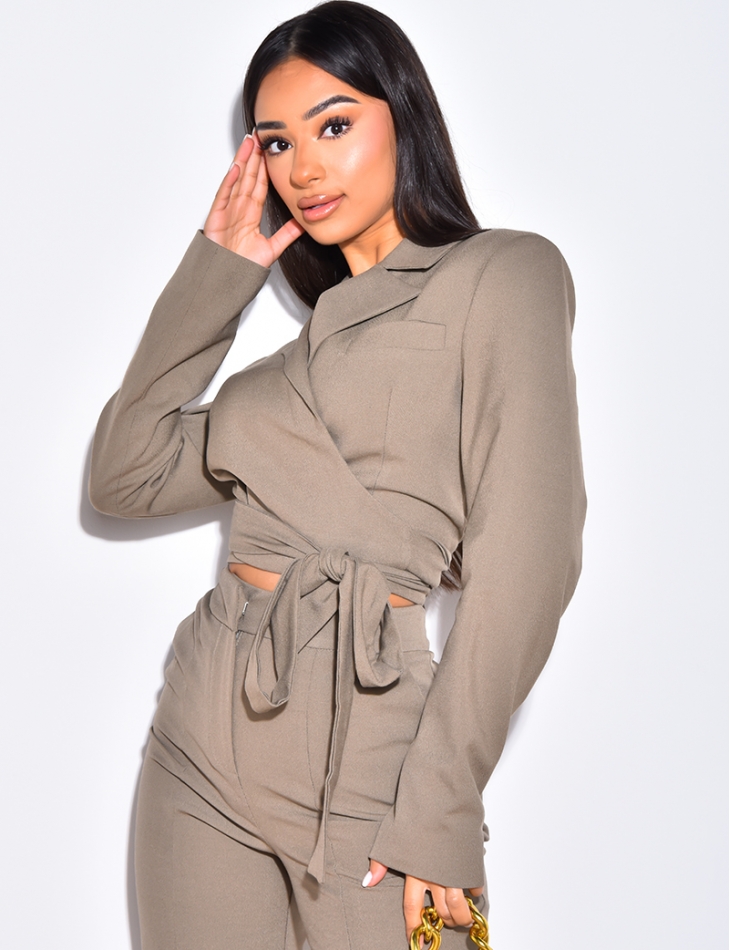 Veste de blazer courte à nouer Veste de blazer courte à nouer