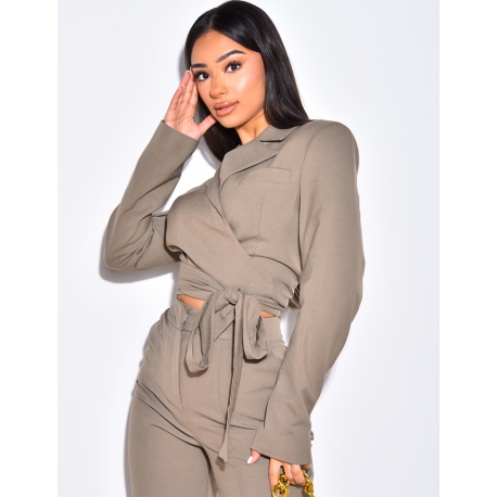Veste de blazer courte à nouer Veste de blazer courte à nouer