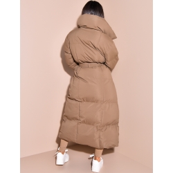 Doudoune longue matelassée à nouer