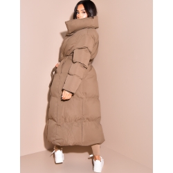 Doudoune longue matelassée à nouer