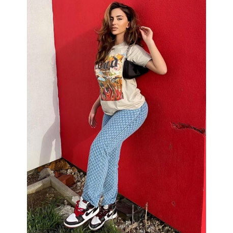 Jeans coupe droite effet déchiré