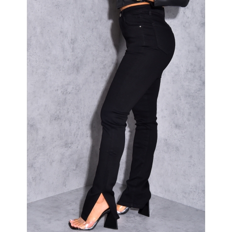 Jeans skinny taille haute à fentes