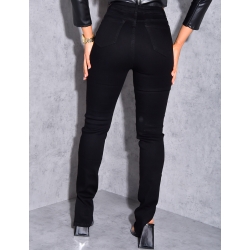 Jeans skinny taille haute à fentes
