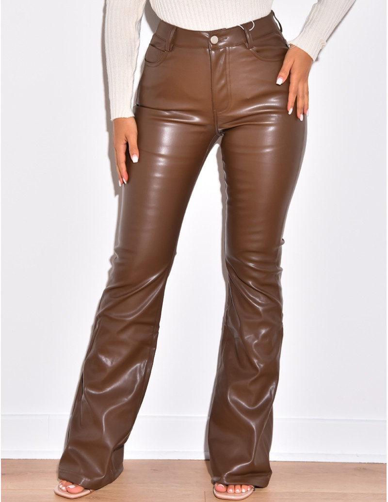 Pantalon en simili patte d'eph