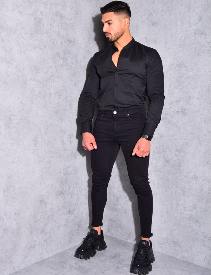 Chemise manches longues col rond