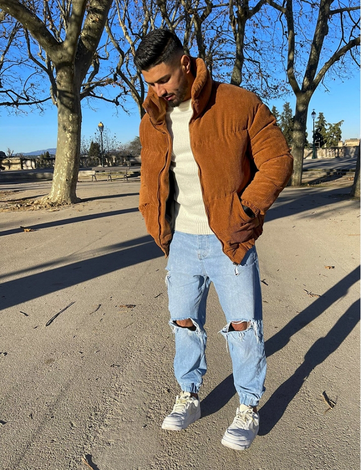 Doudoune côtelé en velours Doudoune côtelé en velours