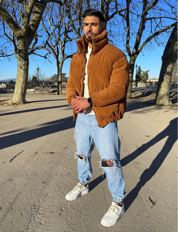 Doudoune côtelé en velours Doudoune côtelé en velours