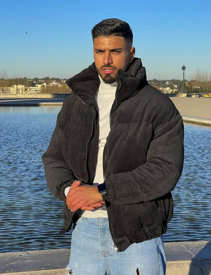 Doudoune côtelé en velours